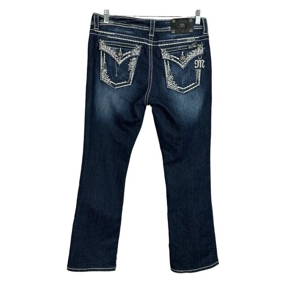 Miss Me Denim - Miss Me Jeans Womens 30 Blue Easy Boot Midrise Sequin Rodeo Stretch Western